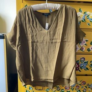 *AVAIL TIL 9/15* Madewell Drapey V-Neck Button-Back Blouse, S, NWT